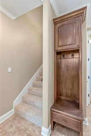 a view of entryway with wooden floor