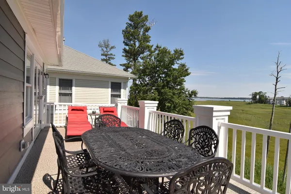 a view of a field with a small space