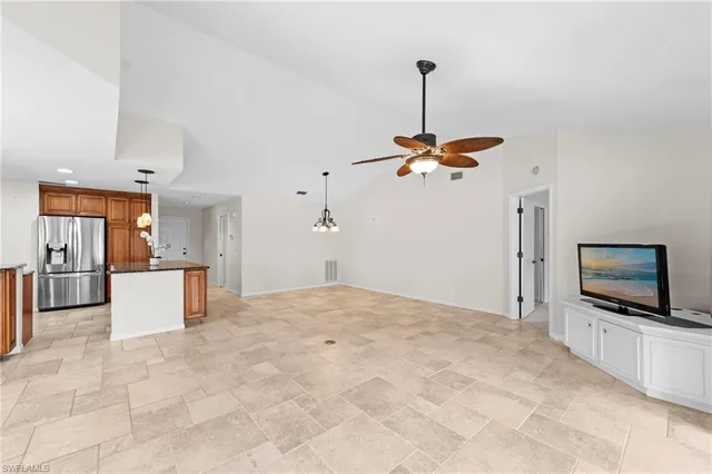 a view of a livingroom with a flat screen tv