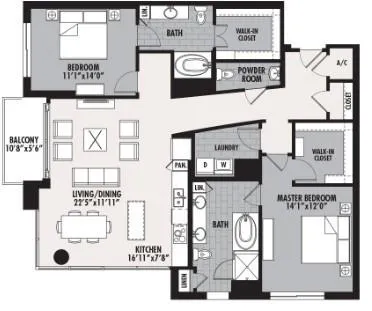 a black and white photo of a living room