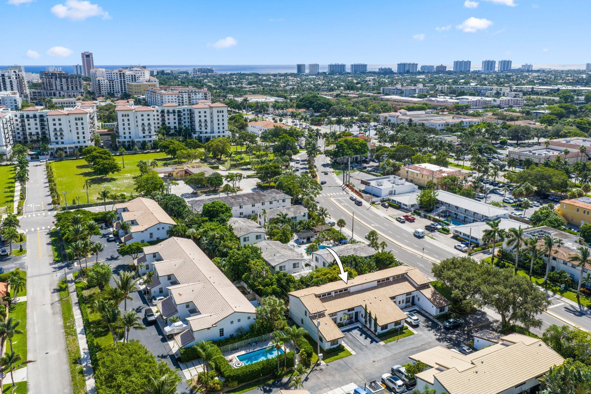 361 West Camino Real, Unit 9 Boca Raton, FL 33432 - Photo 33 of 37 an aerial view of residential houses with city view