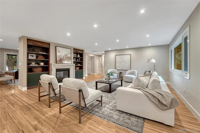 a living room with furniture and a couch