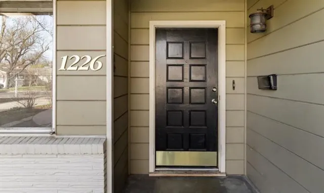a view of a door of the house