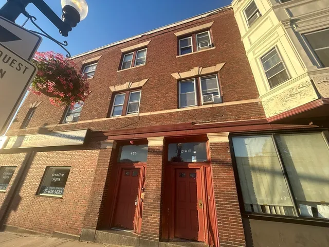 a front view of a building