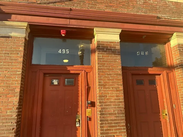 a view of a door of the house
