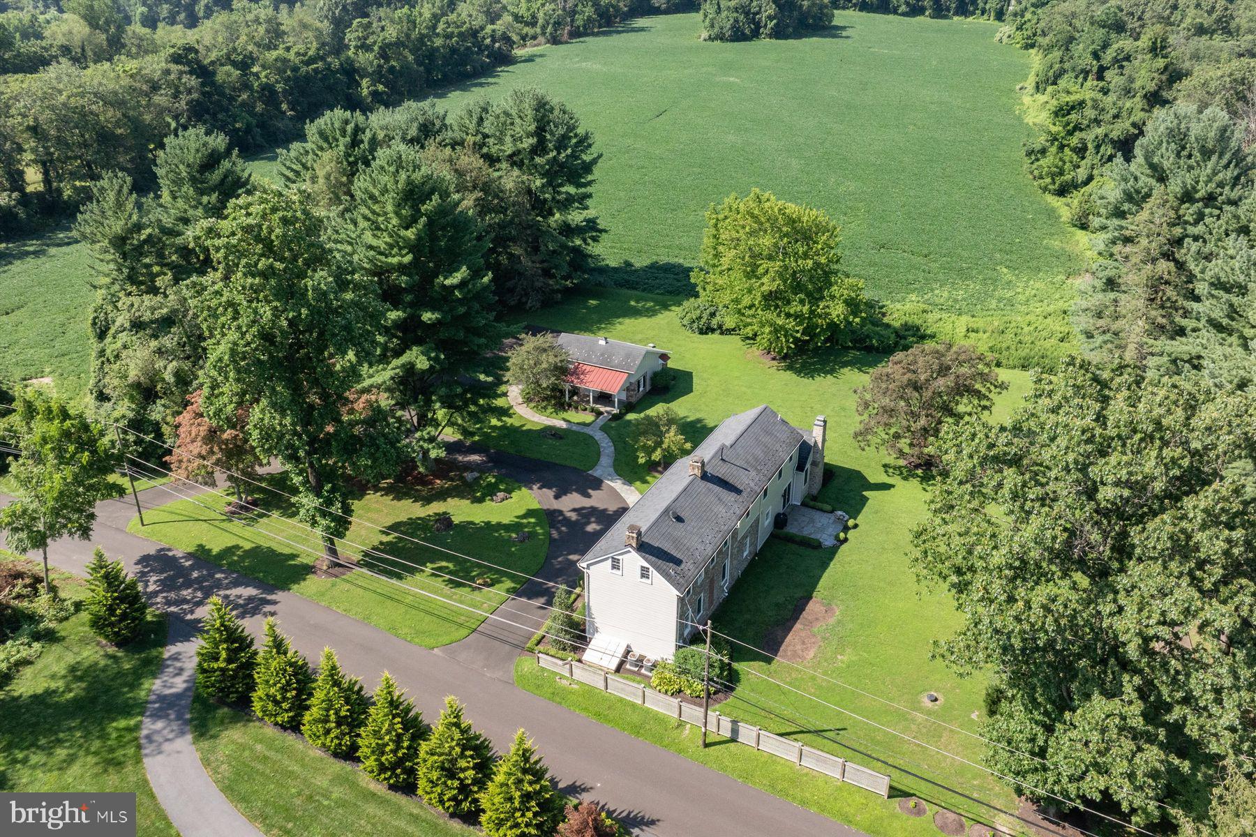 3087 Creamery Road New Hope, PA 18938 - Photo 66 of 68 an aerial view of a house with a yard