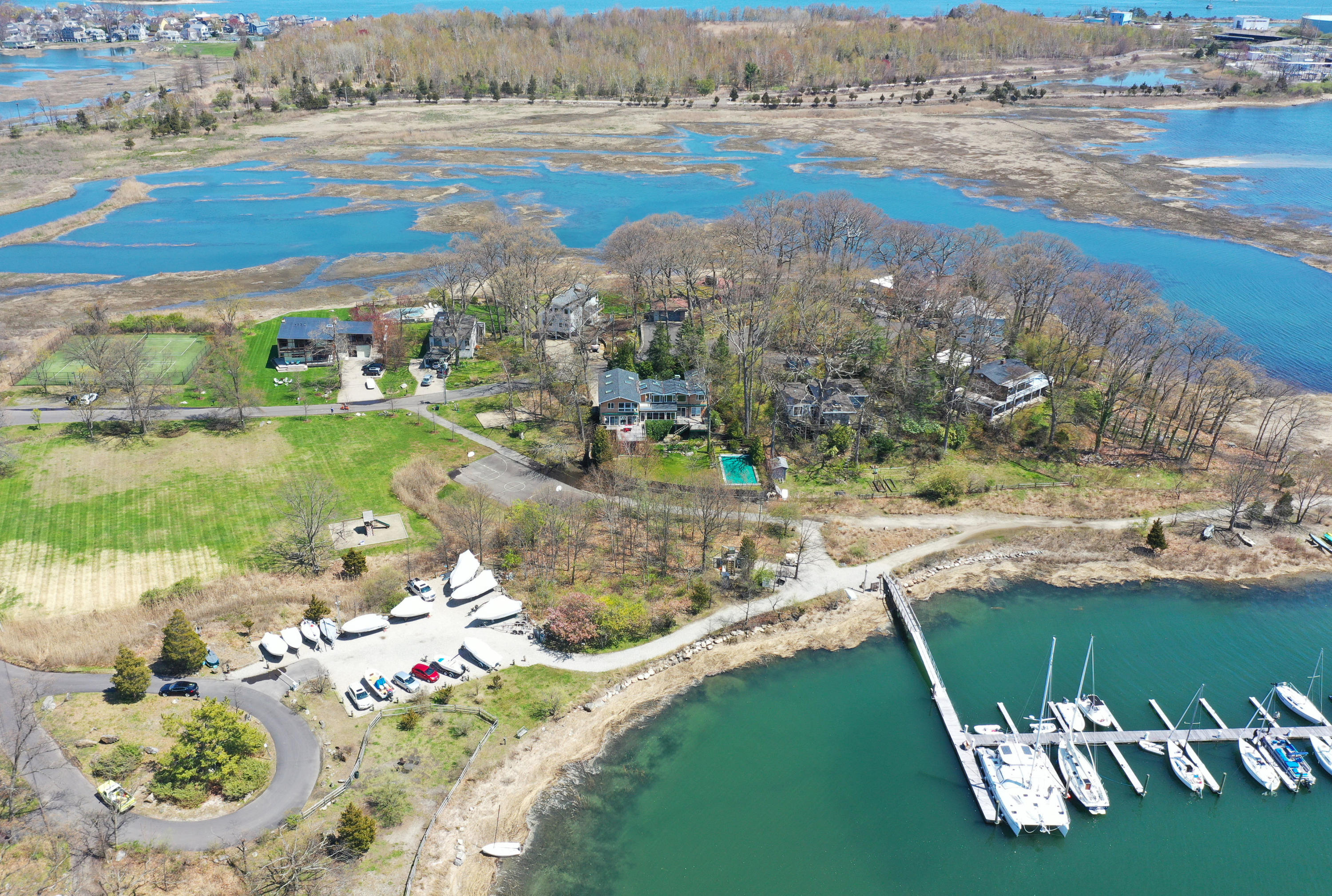 8 Outer Road Norwalk, CT 06854 - Photo 8 of 39 an aerial view of a house with a lake view