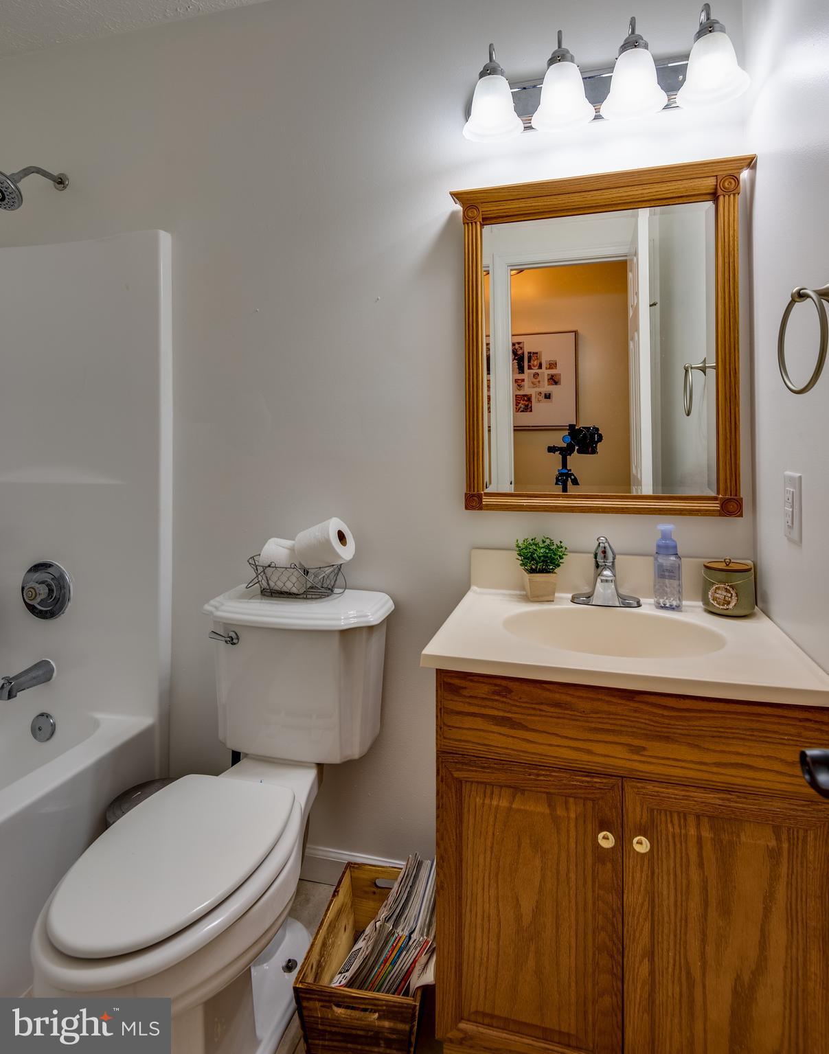 12430 Ridge Road Lusby, MD 20657 - Photo 27 of 36 a bathroom with a toilet a sink a mirror and vanity
