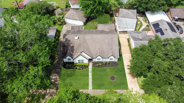an aerial view of a house