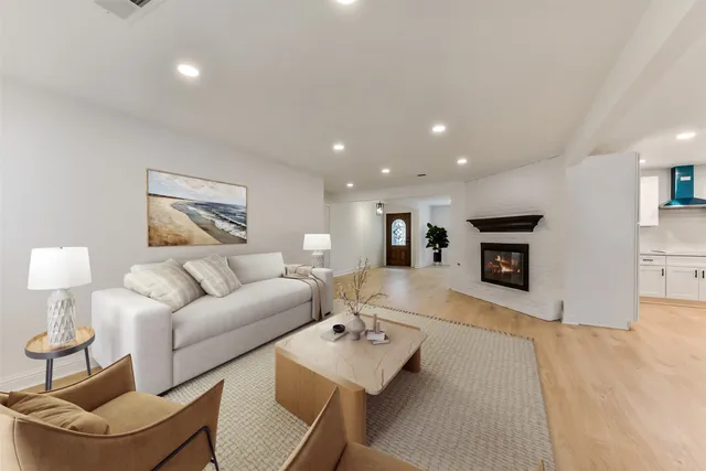 a living room with furniture and a couch