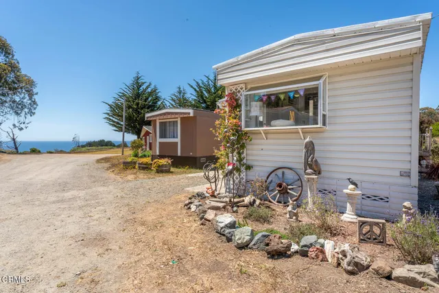 a front view of a house with patio
