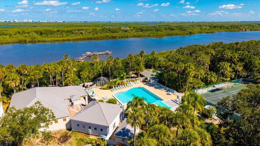 633 Starboard Avenue Edgewater, FL 32141 - Photo 44 of 57 an aerial view of residential houses with outdoor space and lake view