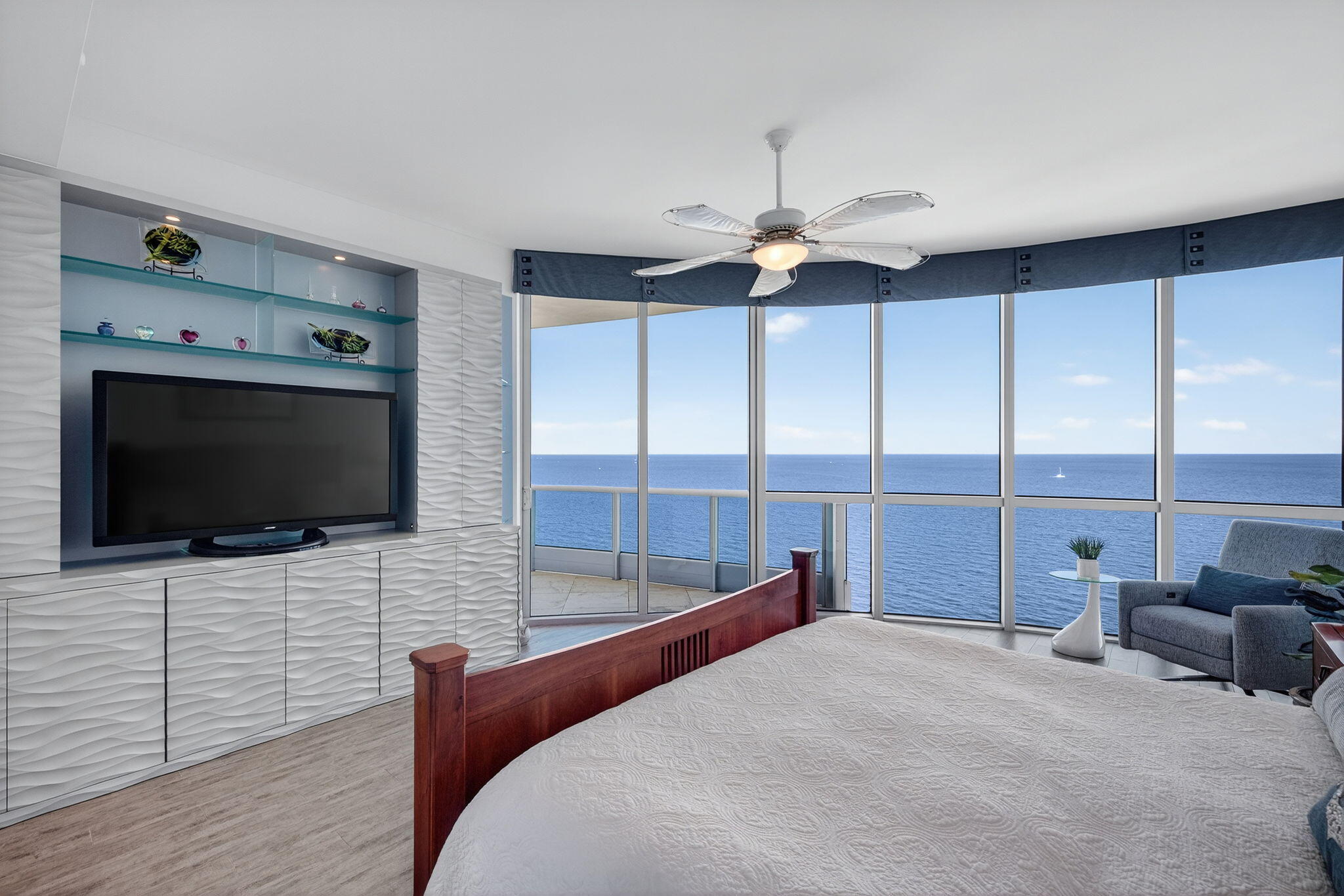 1600 South Ocean Boulevard, Unit MPH02 Lauderdale-by-the-Sea, FL 33062 - Photo 26 of 71 a bedroom with a bed and a flat screen tv