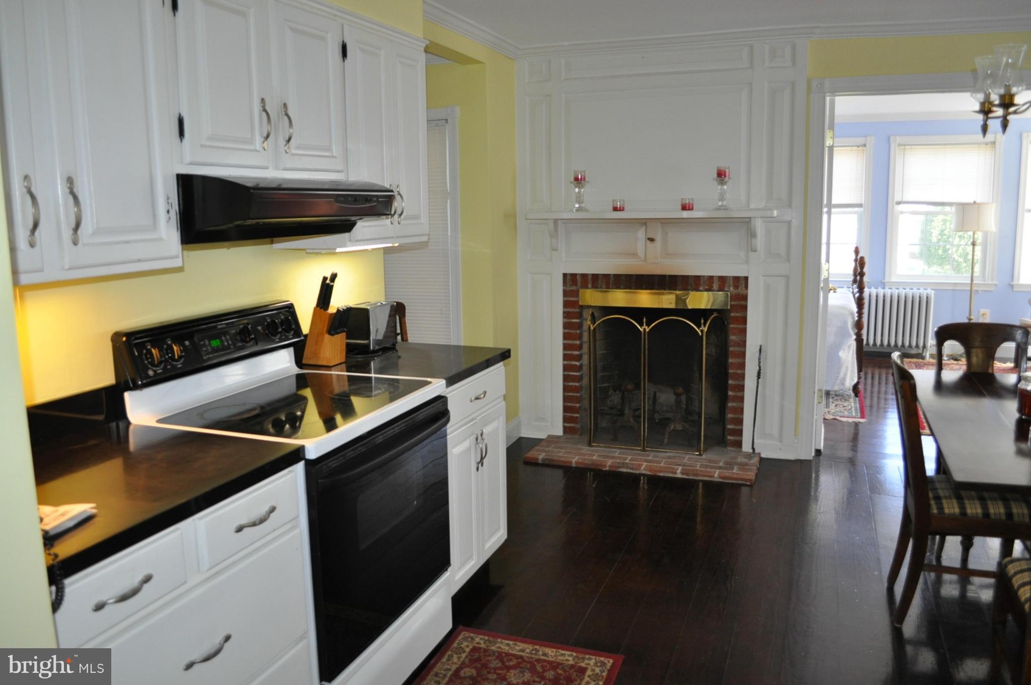 Kitchen with fireplace