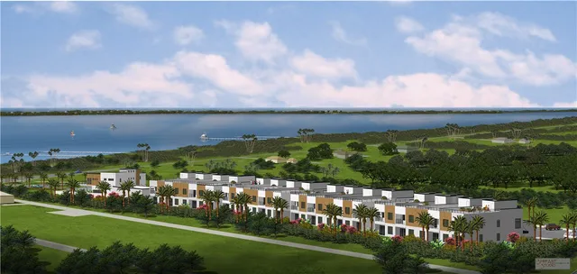 a view of a city with sunset view