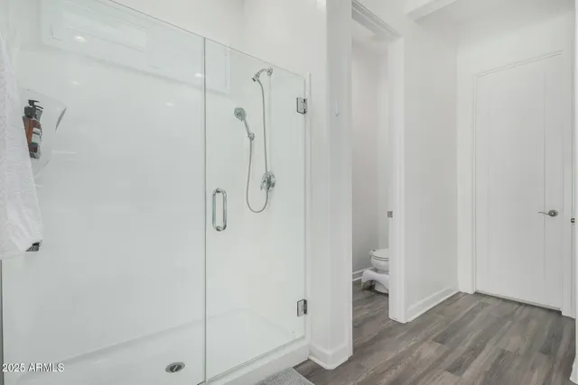 a bathroom with a shower