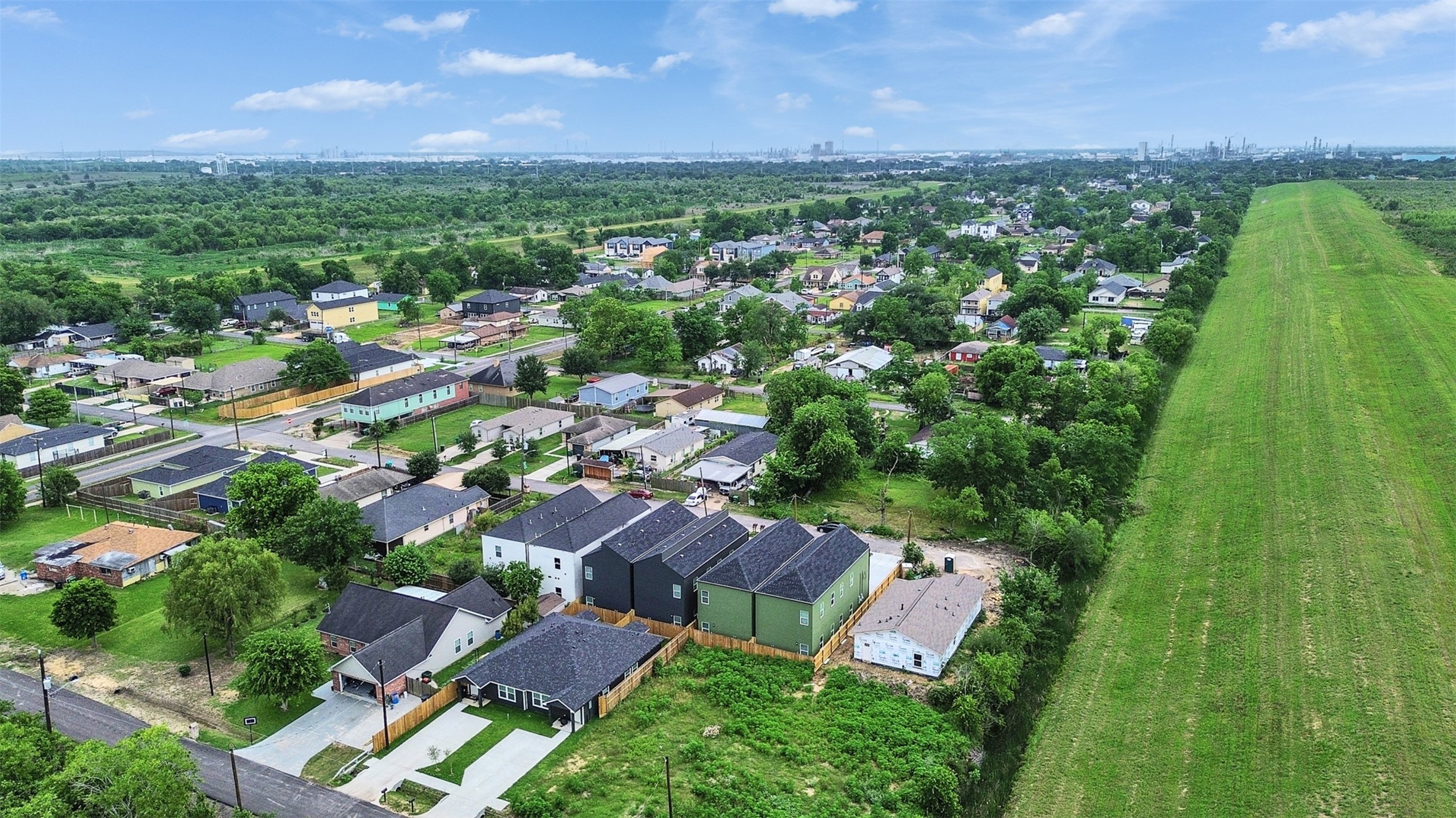 9707 Cargill Street, Unit AB Houston, TX 77029 - Photo 6 of 32 an aerial view of residential houses with outdoor space and street view