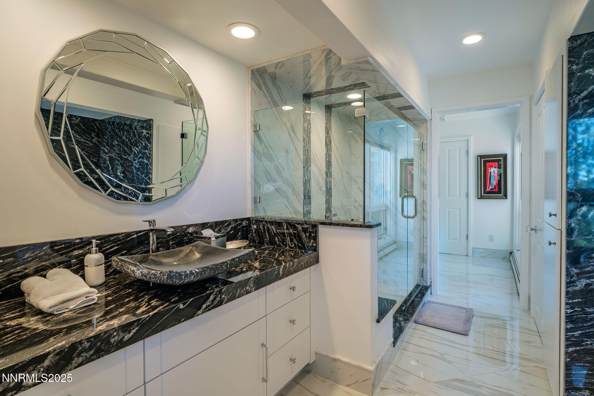 275 Chukkar Drive Glenbrook, NV 89413 - Photo 15 of 29 a bathroom with a granite countertop sink and a mirror