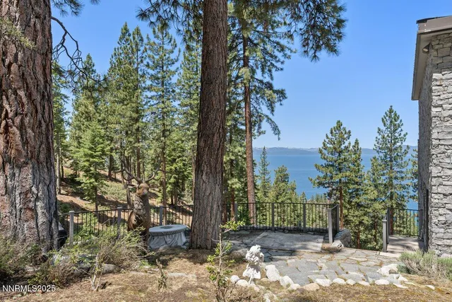a view of a forest from a balcony