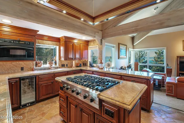 a kitchen with a stove and a sink