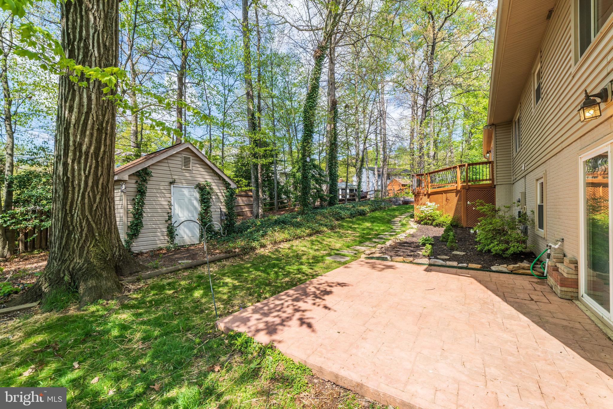 8326 Lindside Way Springfield, VA 22153 - Photo 26 of 48 BACK YARD, STAMPED-CONCRETE PATIO