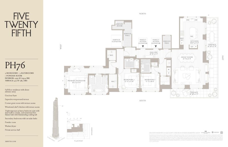 520 5th Avenue, Unit PH76 Manhattan, NY 10036 - Photo 20 of 20 view of a living room with a large window