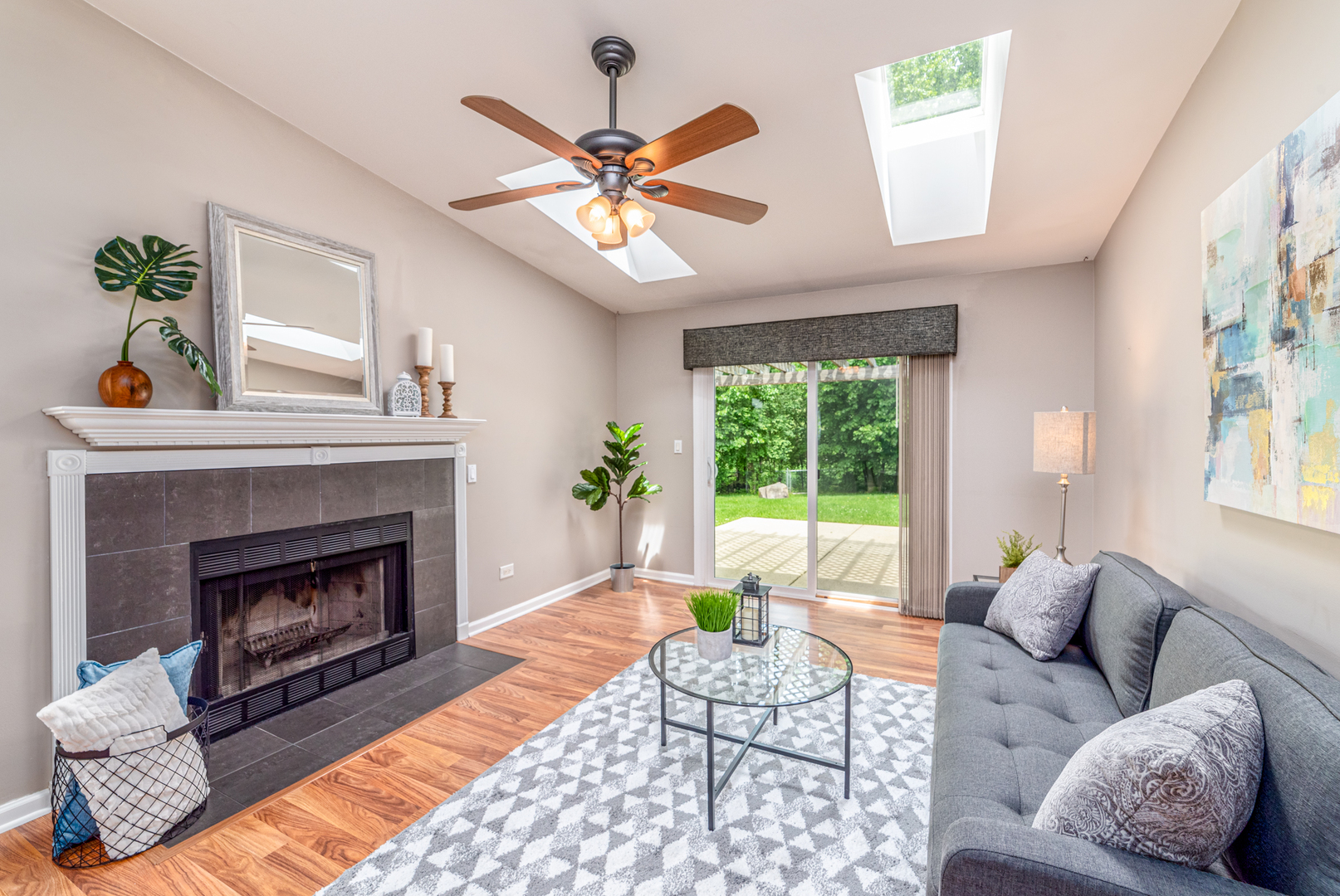 350 Chaparral Circle Elgin, IL 60120 - Photo 6 of 28 a living room with furniture a window and a fireplace
