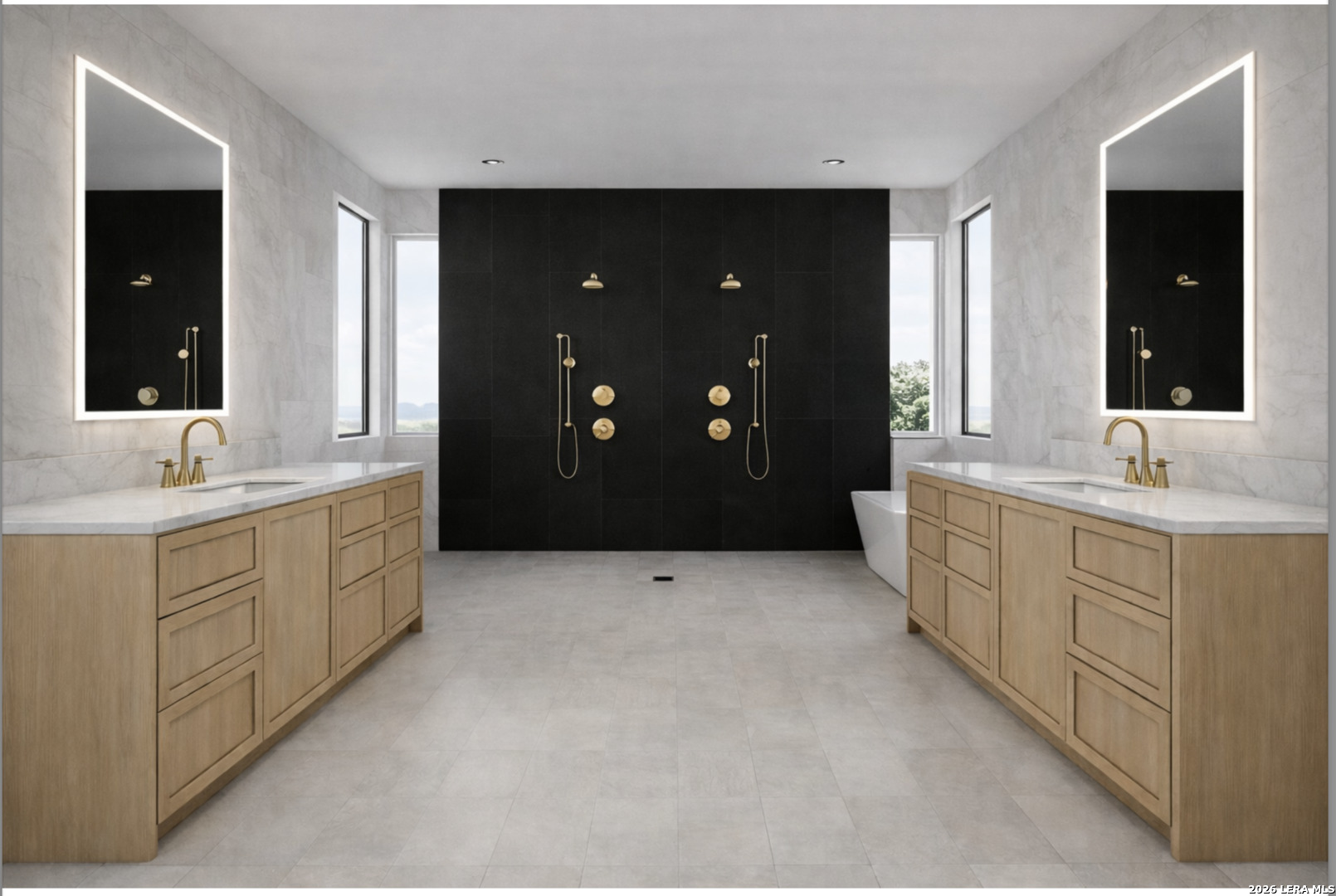 771 Early Rdg Road Bulverde, TX 78163 - Photo 18 of 26 a large bathroom with double vanity and a double vanity sink mirror