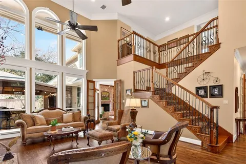 a living room with furniture