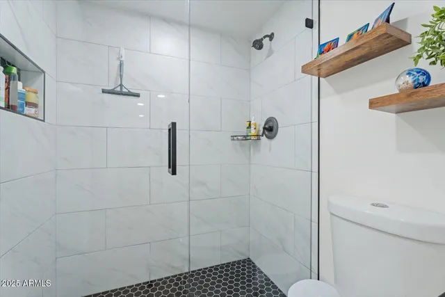 a bathroom with a toilet a sink and a mirror