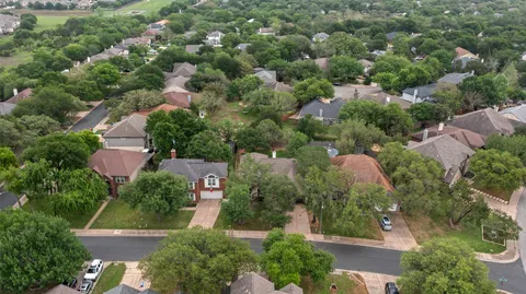 an aerial view of multiple house