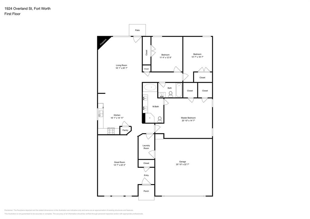 1924 Overland Street Fort Worth, TX 76131 - Photo 27 of 27 a picture of a floor plan