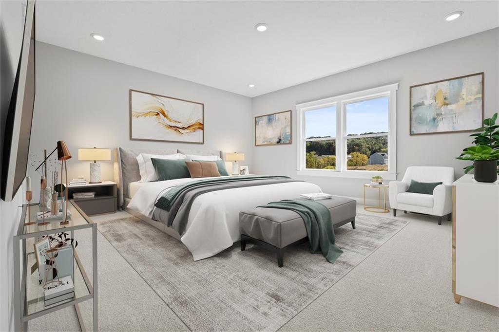 264 Rylie Drive Harmony, PA 16037 - Photo 14 of 31 a spacious bedroom with a large bed and a painting on the wall