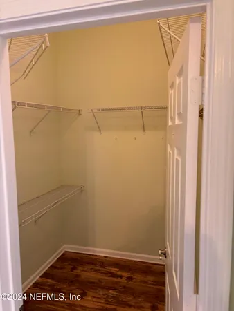 a view of small space with empty racks