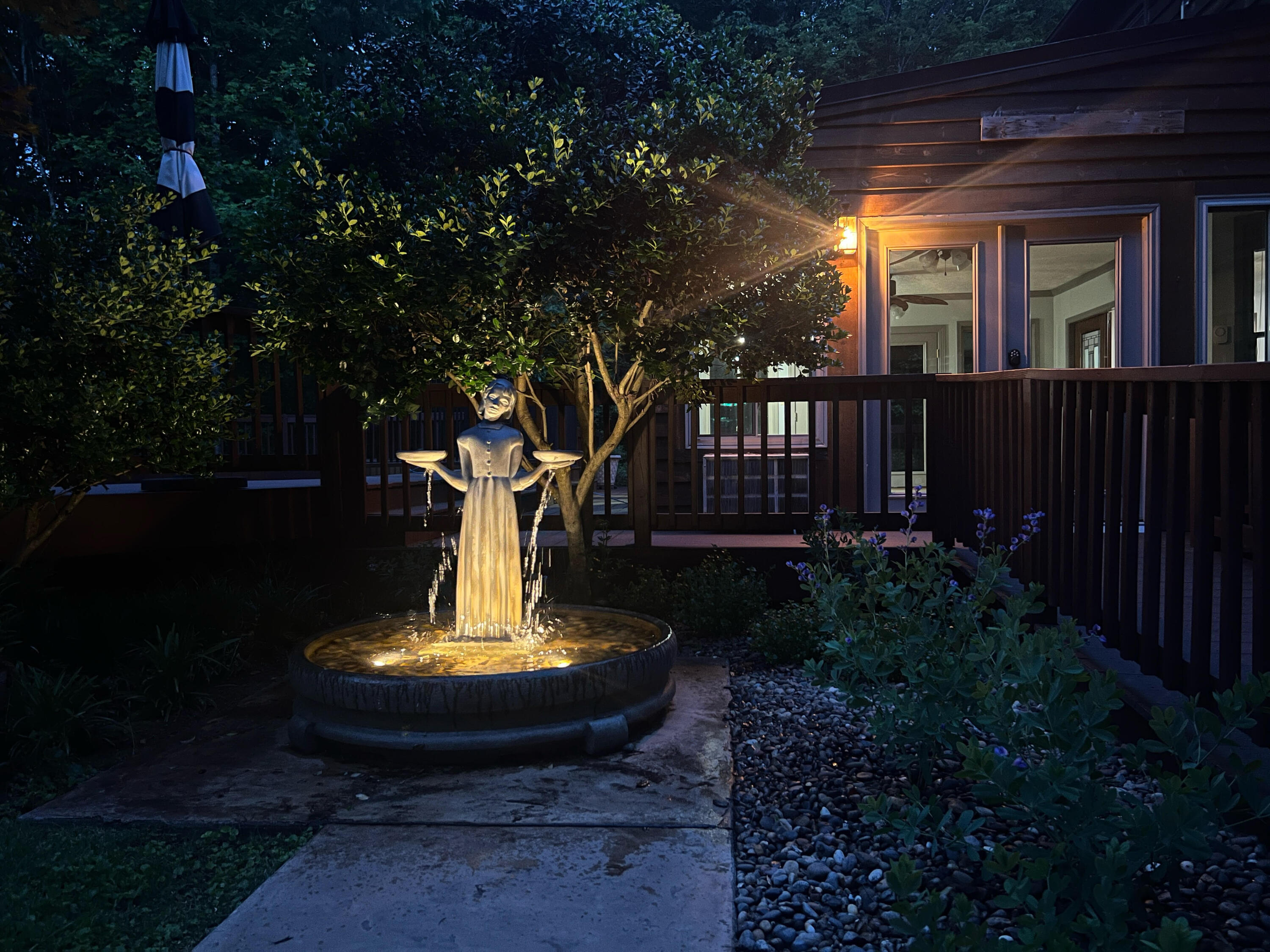431 Langdon Road Evington, VA 24550 - Photo 51 of 54 a view of a fountain in the back yard of the house