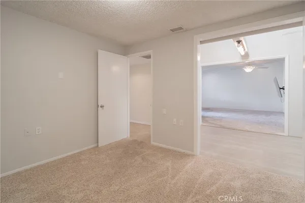 an empty room with closet