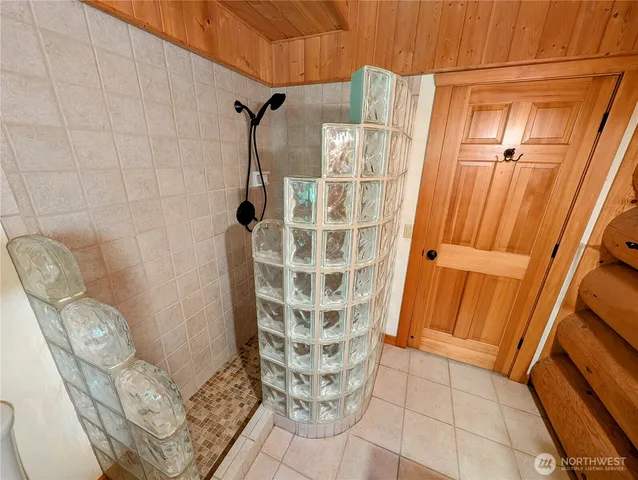 a bathroom with a shower