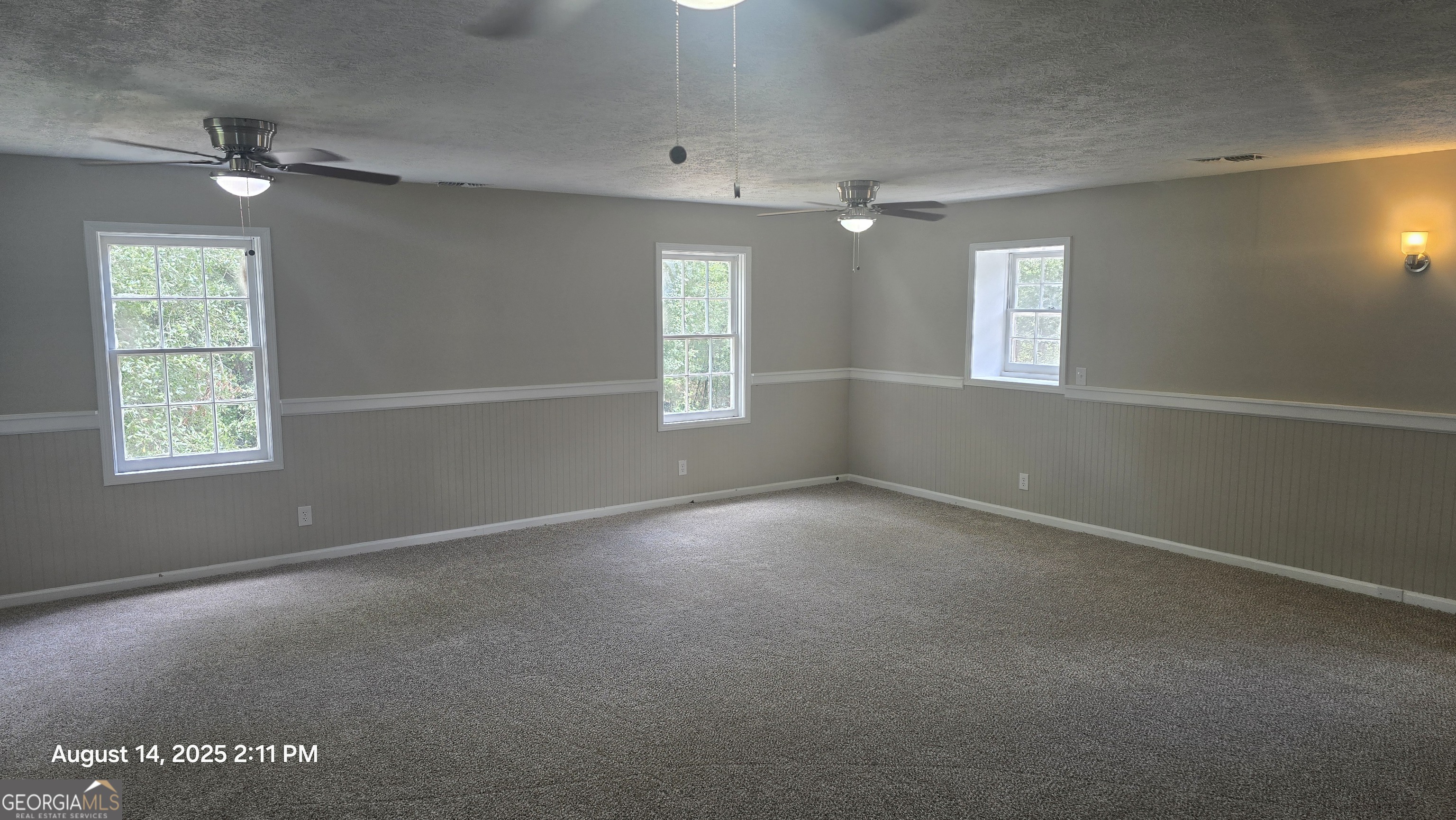 601 Youngs Mill Road Americus, GA 31719 - Photo 19 of 39 en empty room with windows and chandelier fan