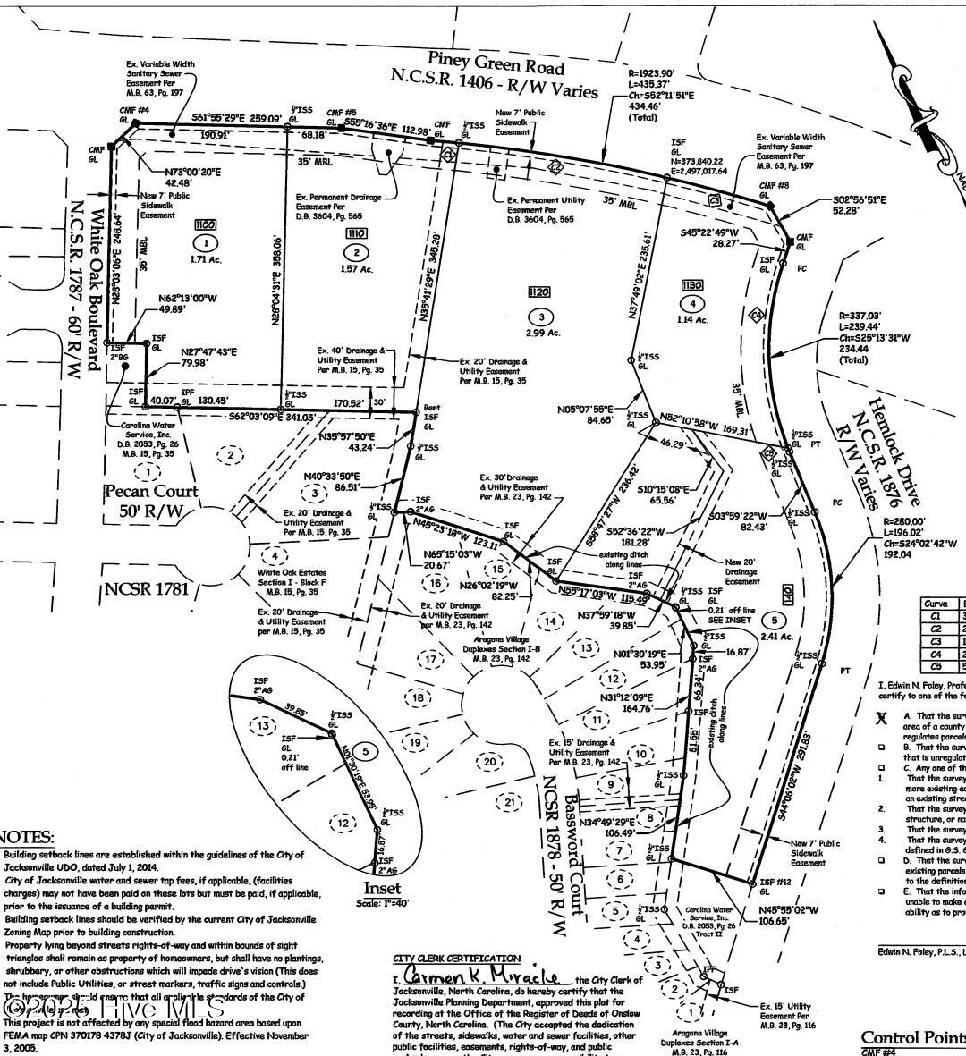 1120 Piney Green Road Jacksonville, NC 28546 - Photo 2 of 2 Piney Green Rd Commercial - Recorded Plat