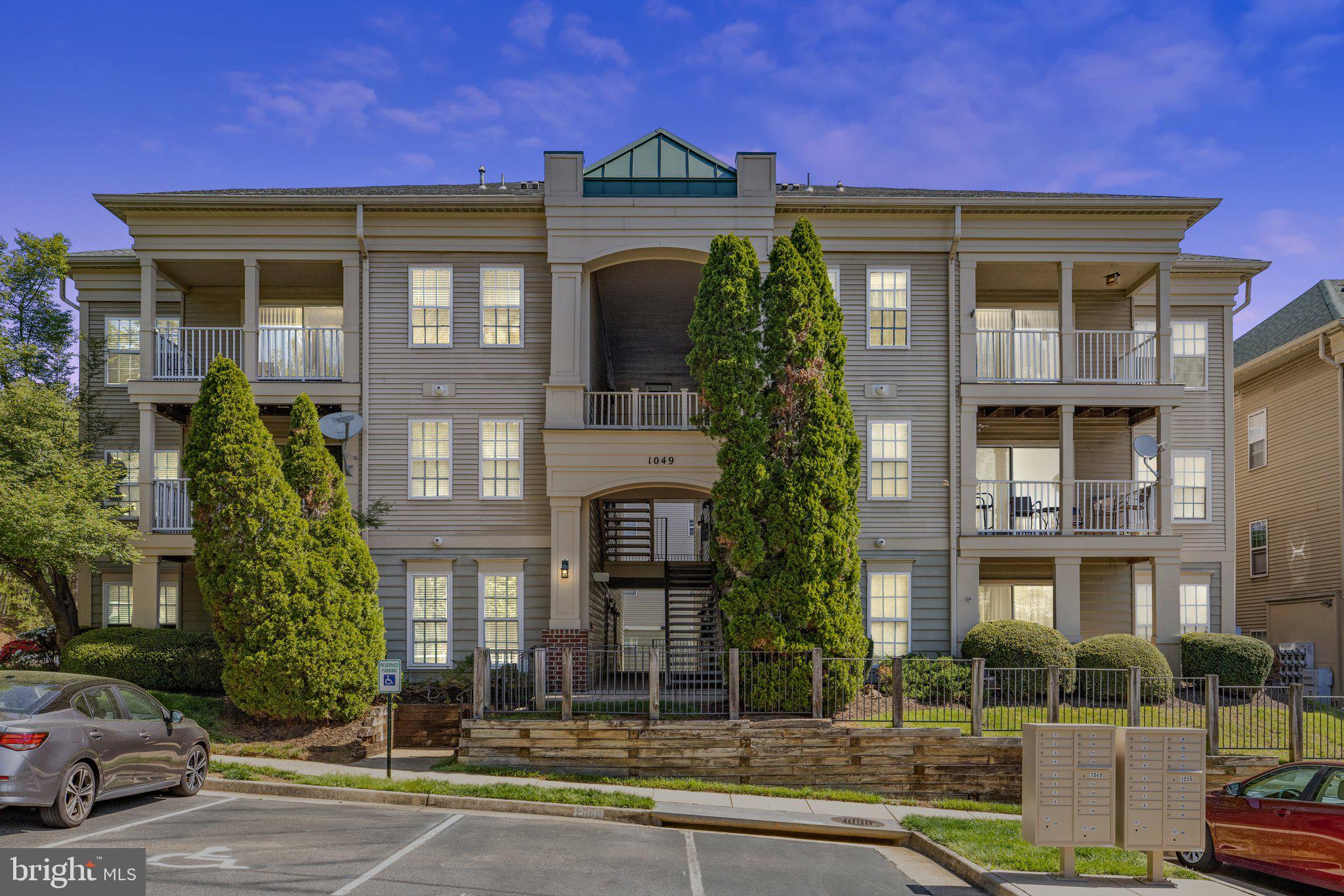 a front view of a building