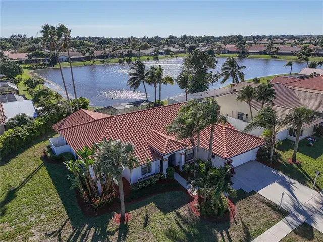 an aerial view of a house