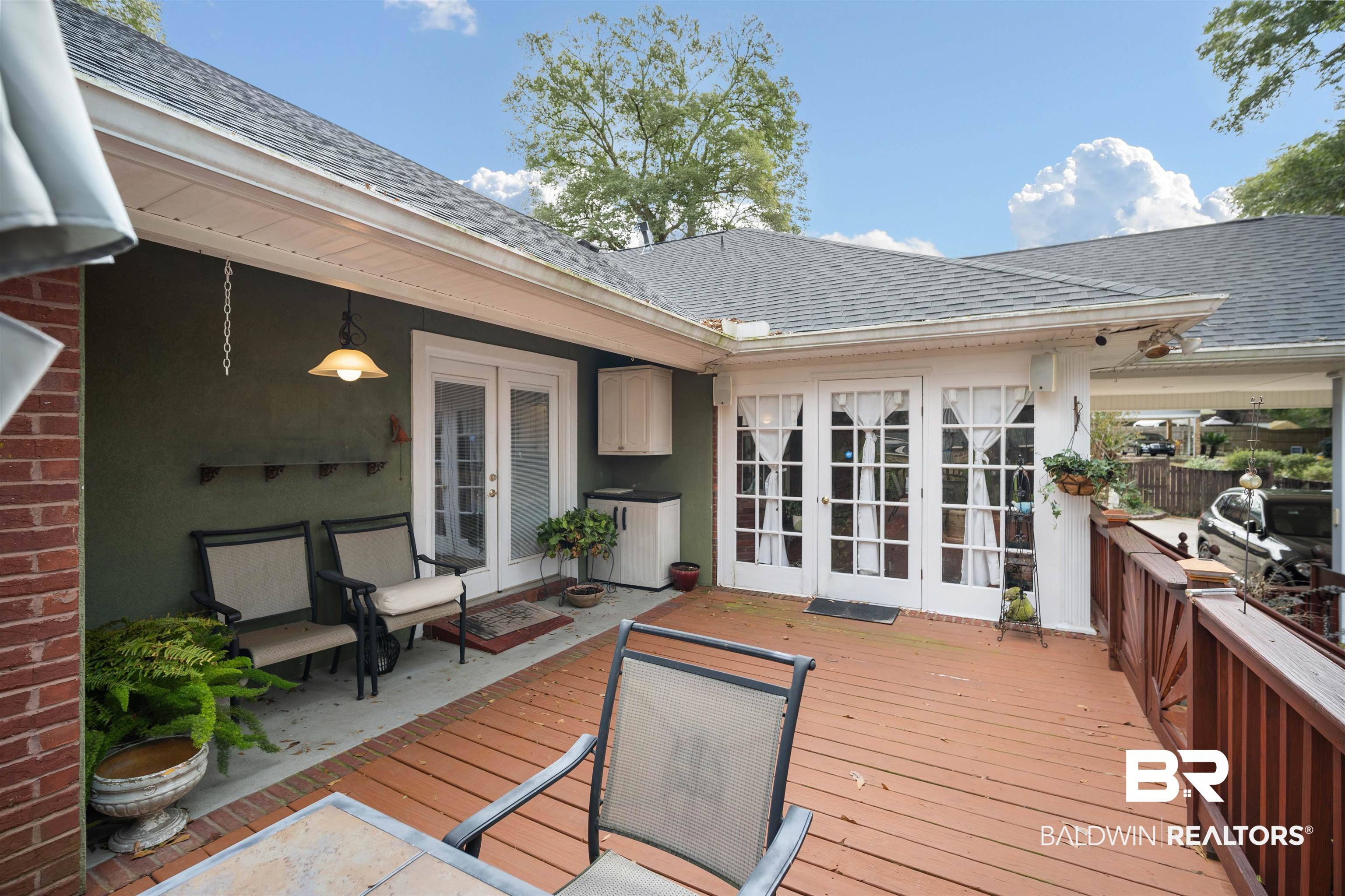 1744 Aden Road Mobile, AL 36695 - Photo 30 of 35 Wooden terrace featuring french doors