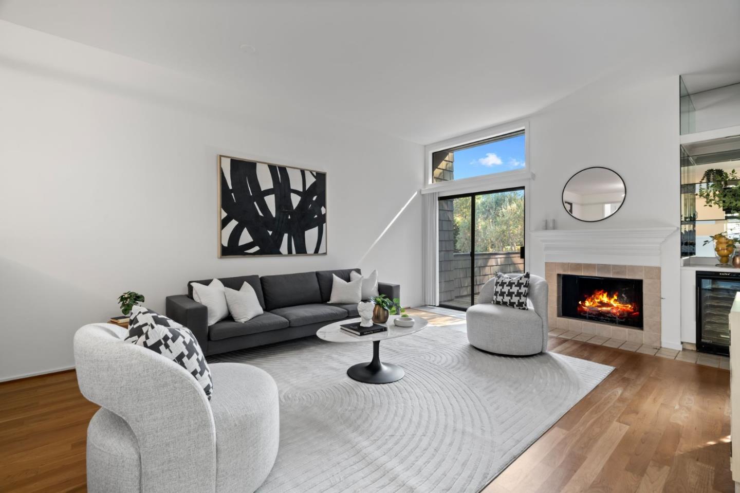 2146 Sand Hill Road Menlo Park, CA 94025 - Photo 4 of 40 a living room with furniture and a fireplace