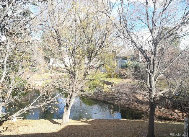a backyard of a house with a trees