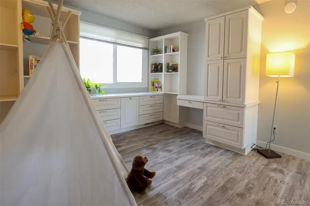 a room with a window and dryer