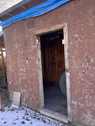 a view of a wooden door