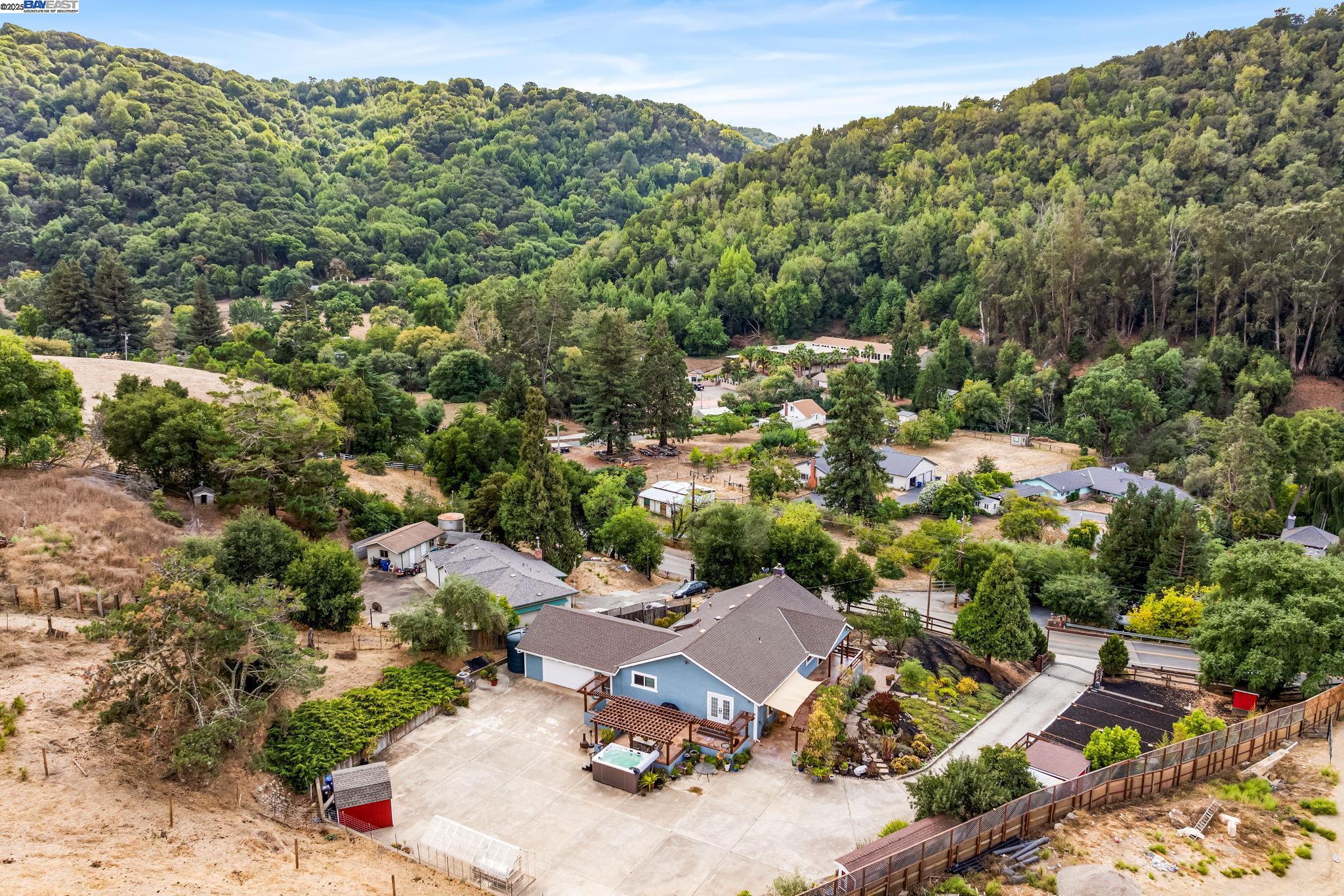 26928 Palomares Road Castro Valley, CA 94552 - Photo 14 of 58 an aerial view of a house with a yard