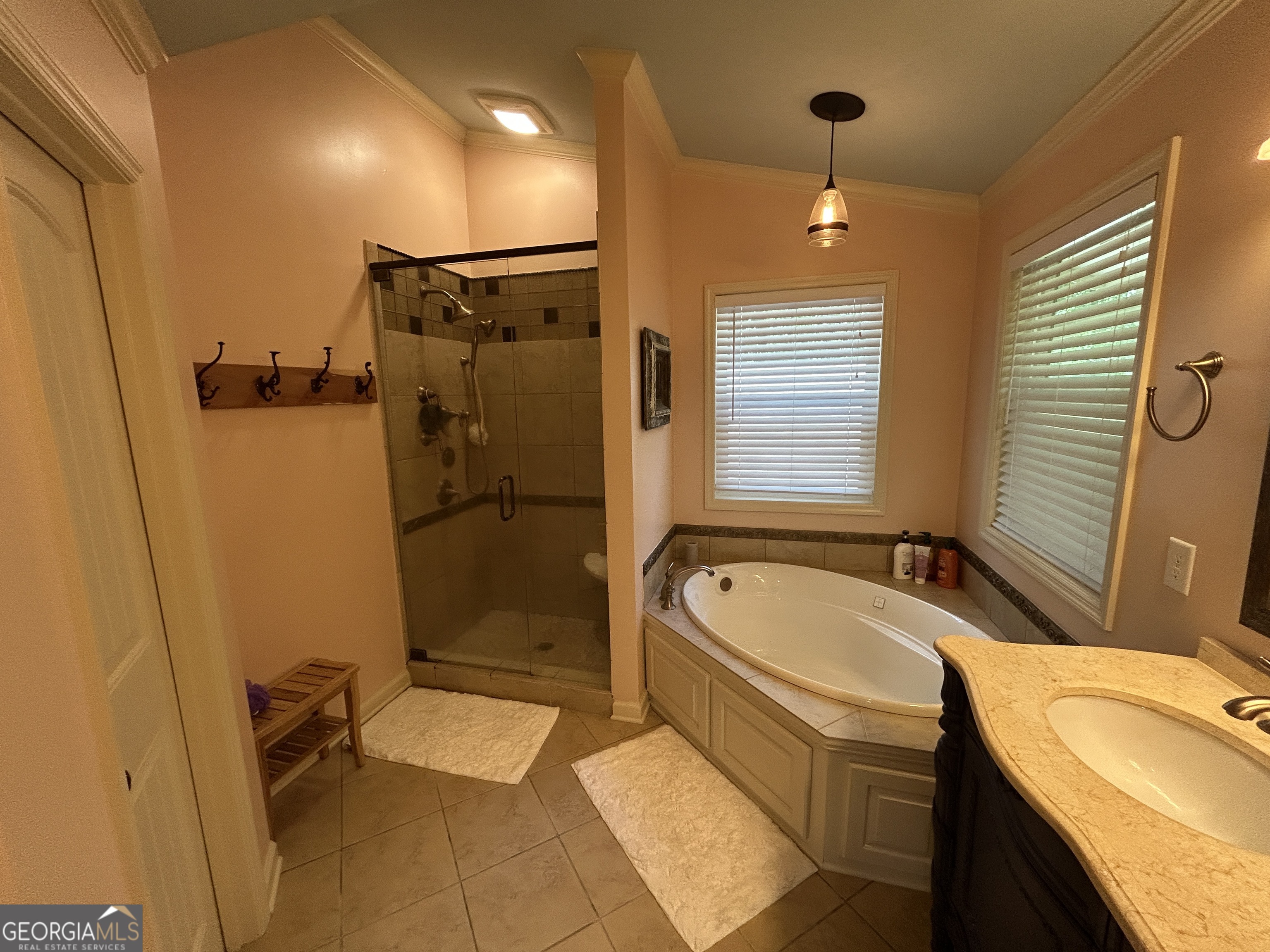 406 Yonah Mountain Road Cleveland, GA 30528 - Photo 27 of 65 a bathroom with a granite countertop sink toilet and shower