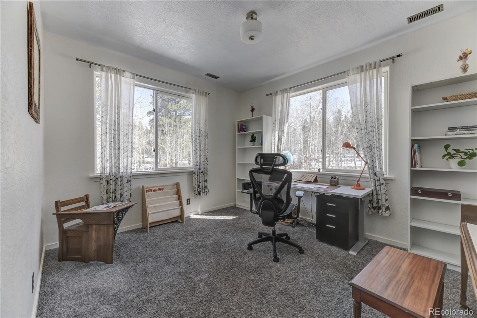 186 Thunder Ridge Road South Nederland, CO 80466 - Photo 27 of 50 a view of a workspace with furniture and a window