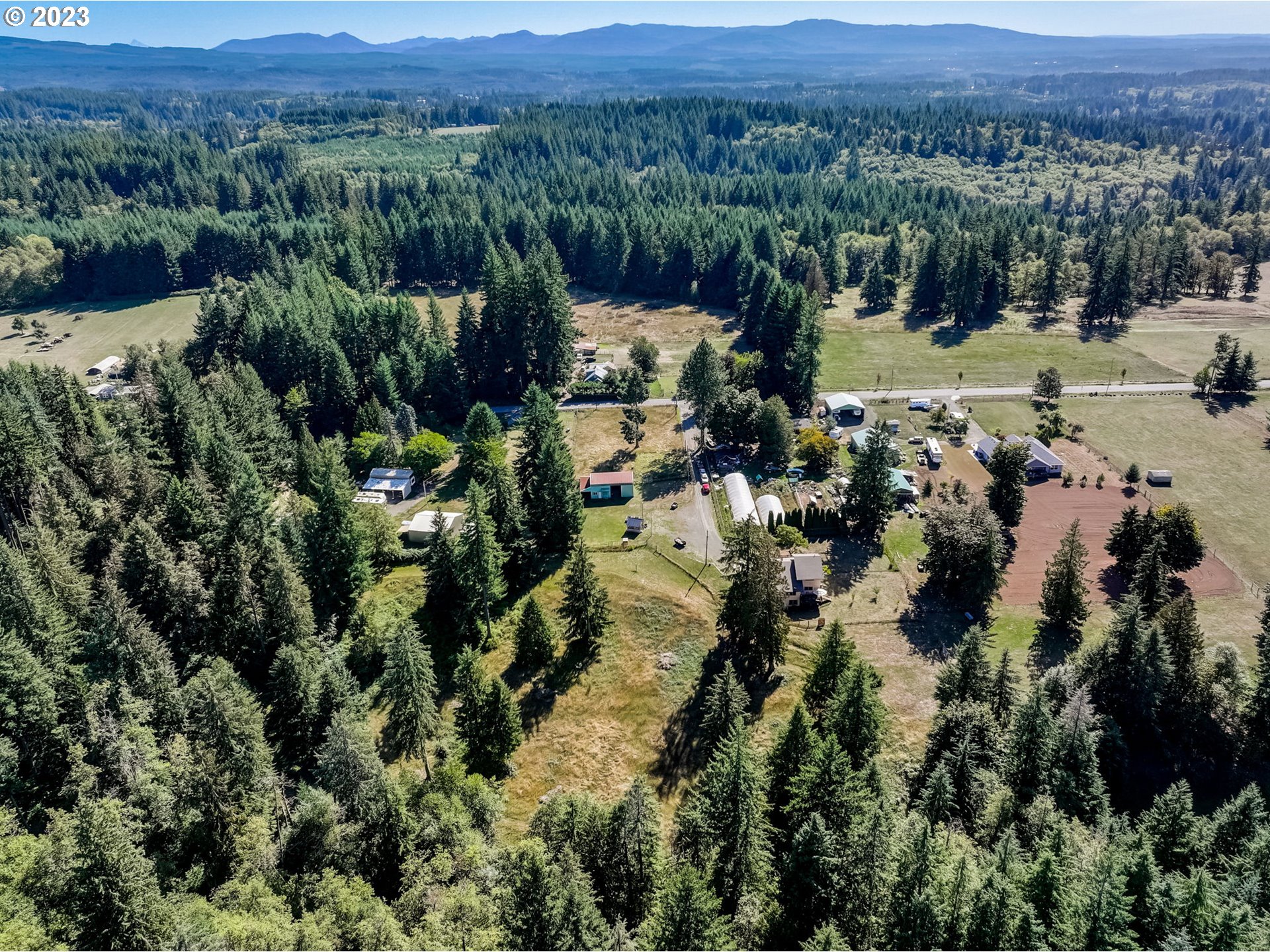 43011 Southeast Keisecker Road Sandy, OR 97055 - Photo 44 of 48 an aerial view of residential house with outdoor space and trees all around